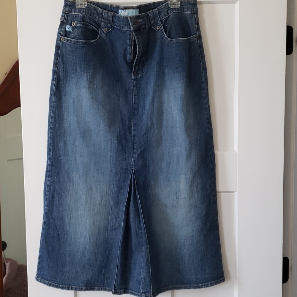 Duplex long jean skirt